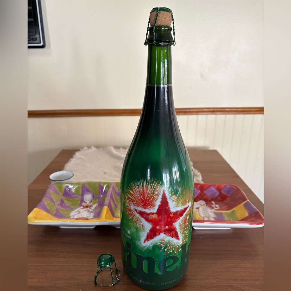 Heineken Large Empty Glass Bottle 1.5 L 1 Qt. 18 oz. Champagne Magnum With Cork